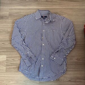 Vineyard Vines Navy and White Gingham Shirt